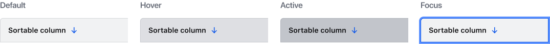 Header column state example